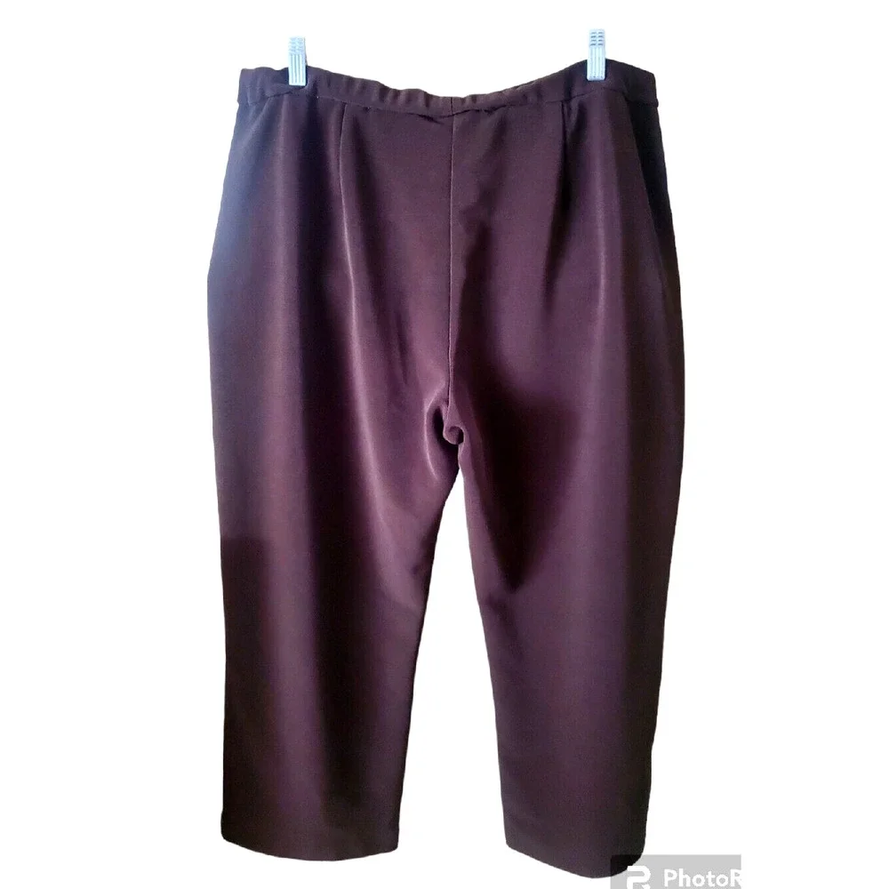 Chico's Brown Polyester Stretch Pull-On Dress Pants Career Sz 3 or XL SHORT